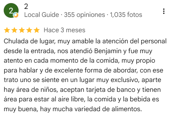 Reseña de un Local Guide sobre la atención en Happy Jaiba